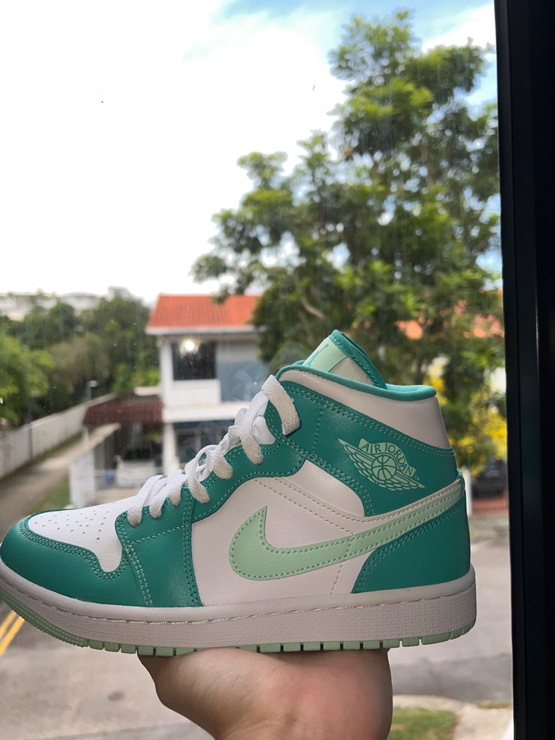 Air jordan 1 mid premium turbo green cheap