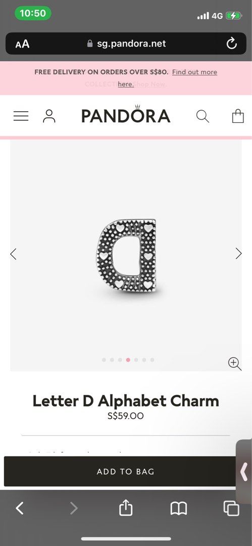D pandora charm top