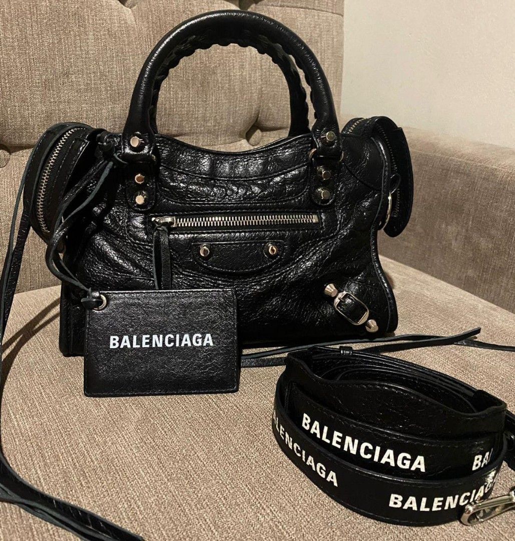 Balenciaga mini shop city logo strap