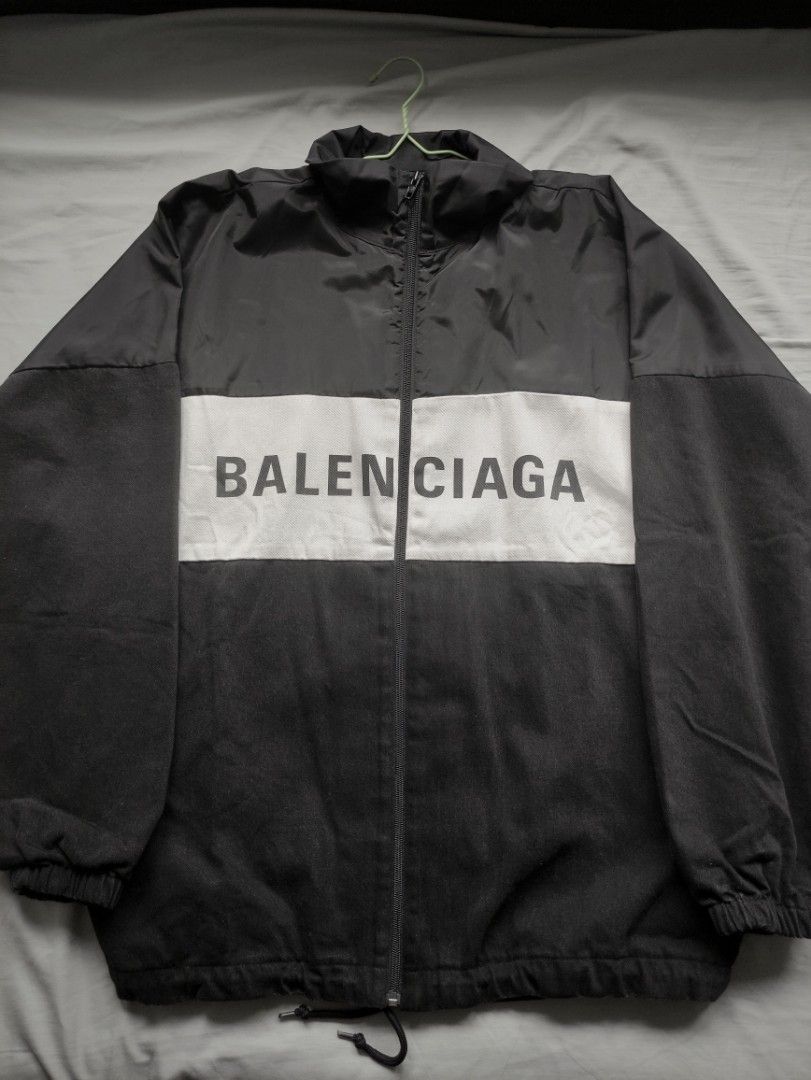 Balenciaga Washed Black Vintage Denim Track Jacket for Men