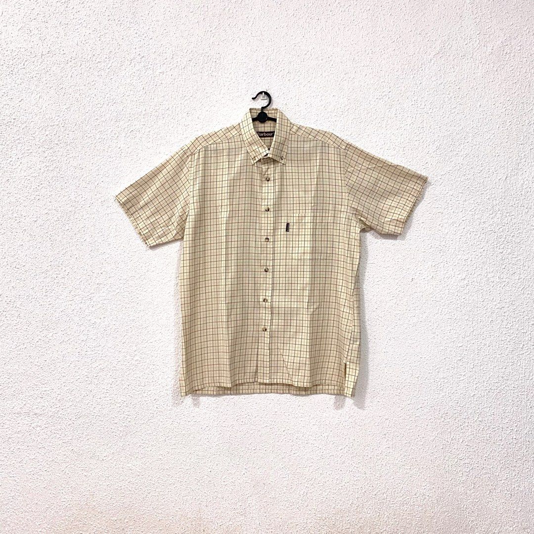 Barbour Beige Short Sleeve Shirt Men s Fashion Tops Sets