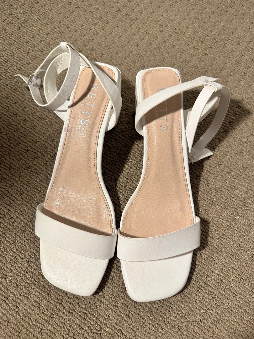 Betts white heels new arrivals