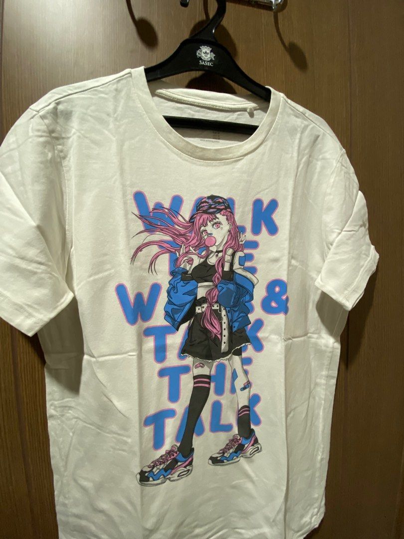 Bershka white anime graphics tee original