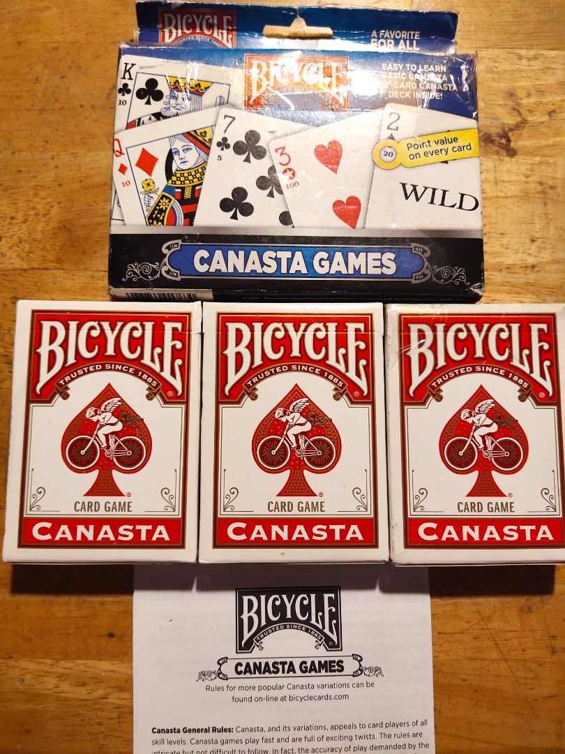 Bicycle 2Pack Canasta card game + 1 extra Canasta deck, Hobbies & Toys