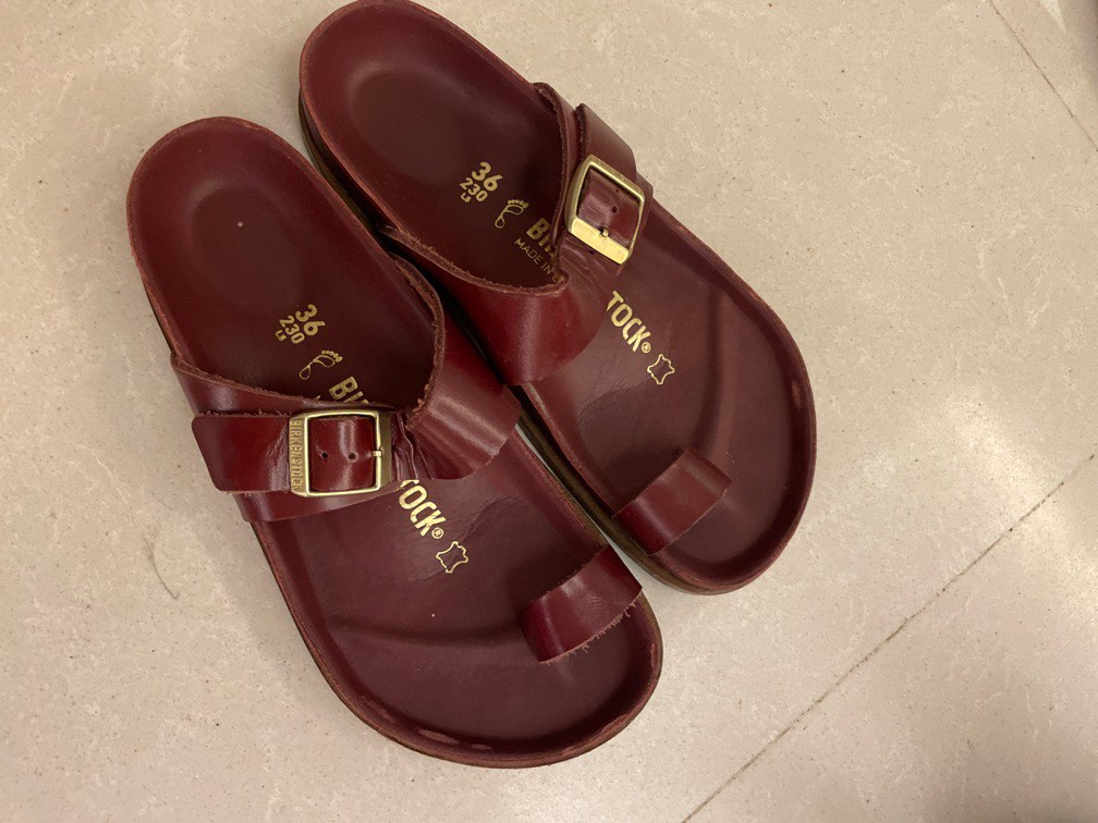 Maroon birkenstocks sale