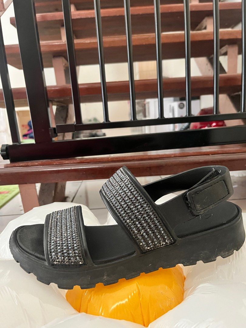 Black Skechers Sandals Women s Fashion Footwear Sandals on