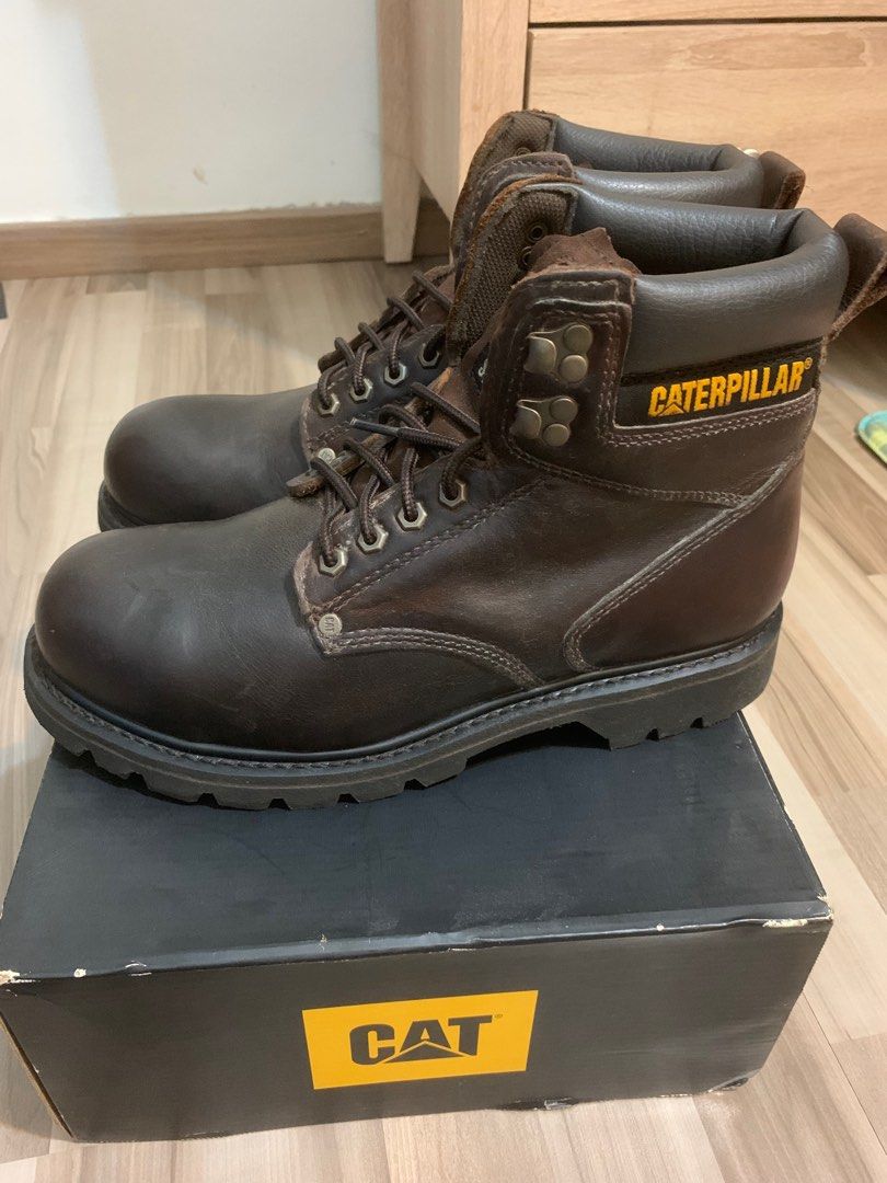 Caterpillar black steel toe boots online