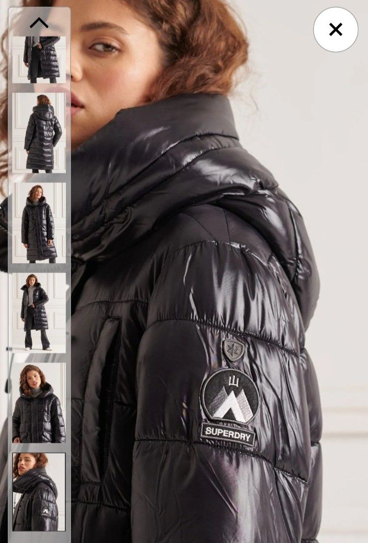 BNWT Superdry Black High Shine Duvet Winter Jacket UK14 Women s