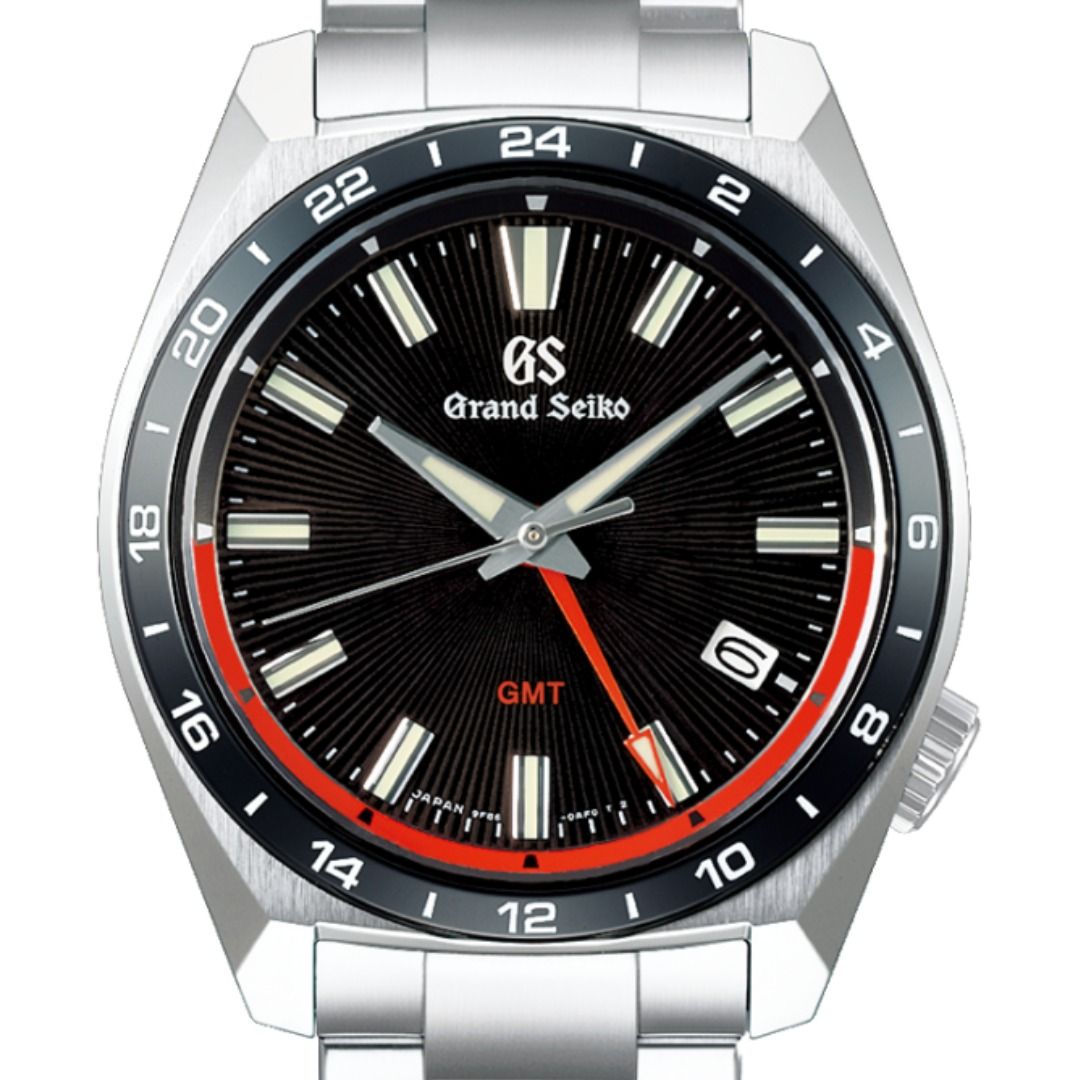 BRAND NEW GS Grand Seiko Sport Collection GMT Quartz Black Dial Stainless Steel Watch SBGN019 SBGN019