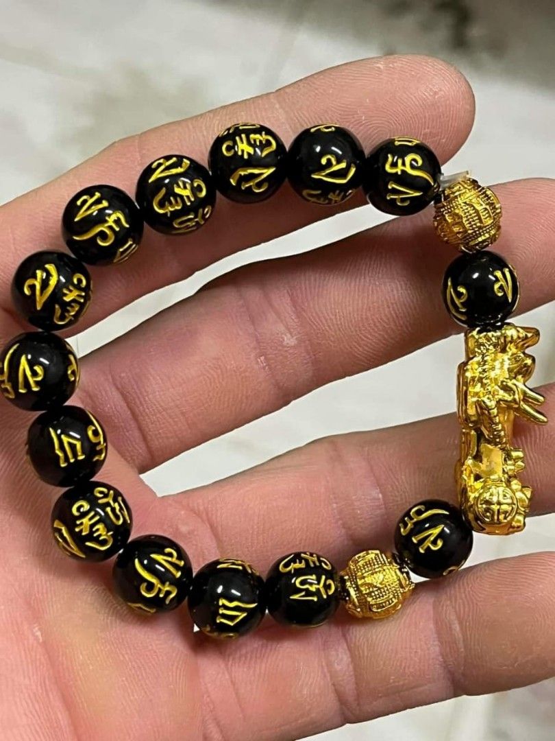 Buddha power shop obsidian bracelet