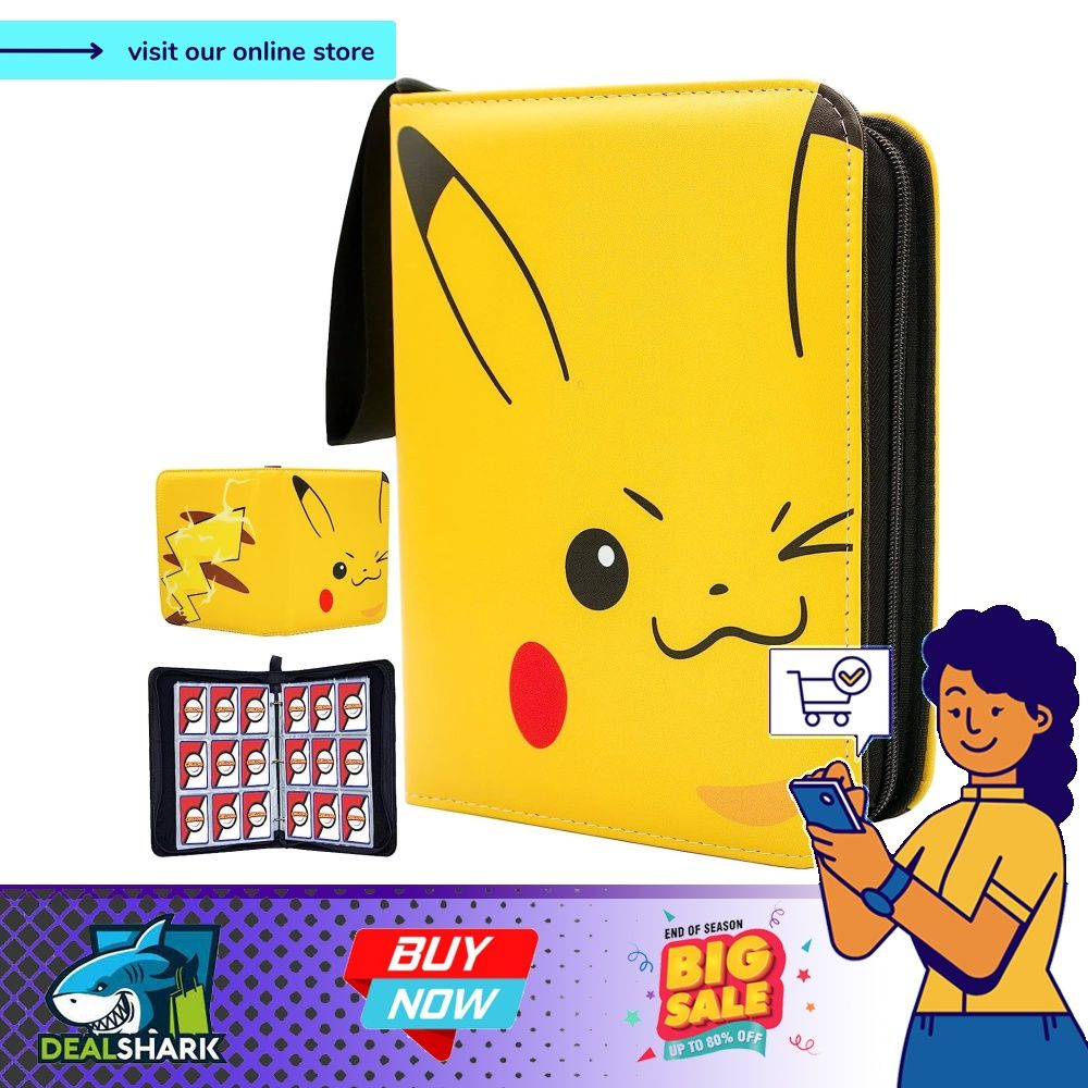 big pokemon card binder Large-Capacity 540 for & TCG Zipper Card Binder The high EPUZIYI 9-Pocket Card Binder For