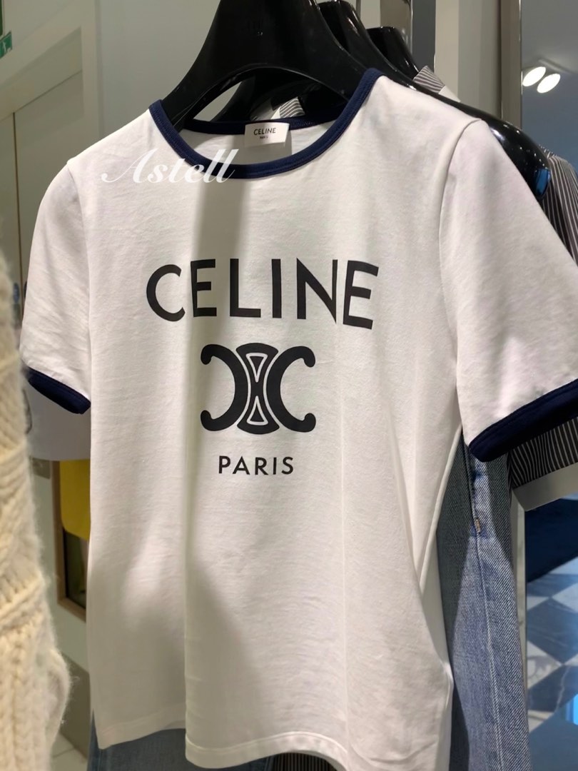 Shop CELINE Triomphe Celine t-shirt in cotton jersey (2X872671Q.01NB) by  Lilystore25