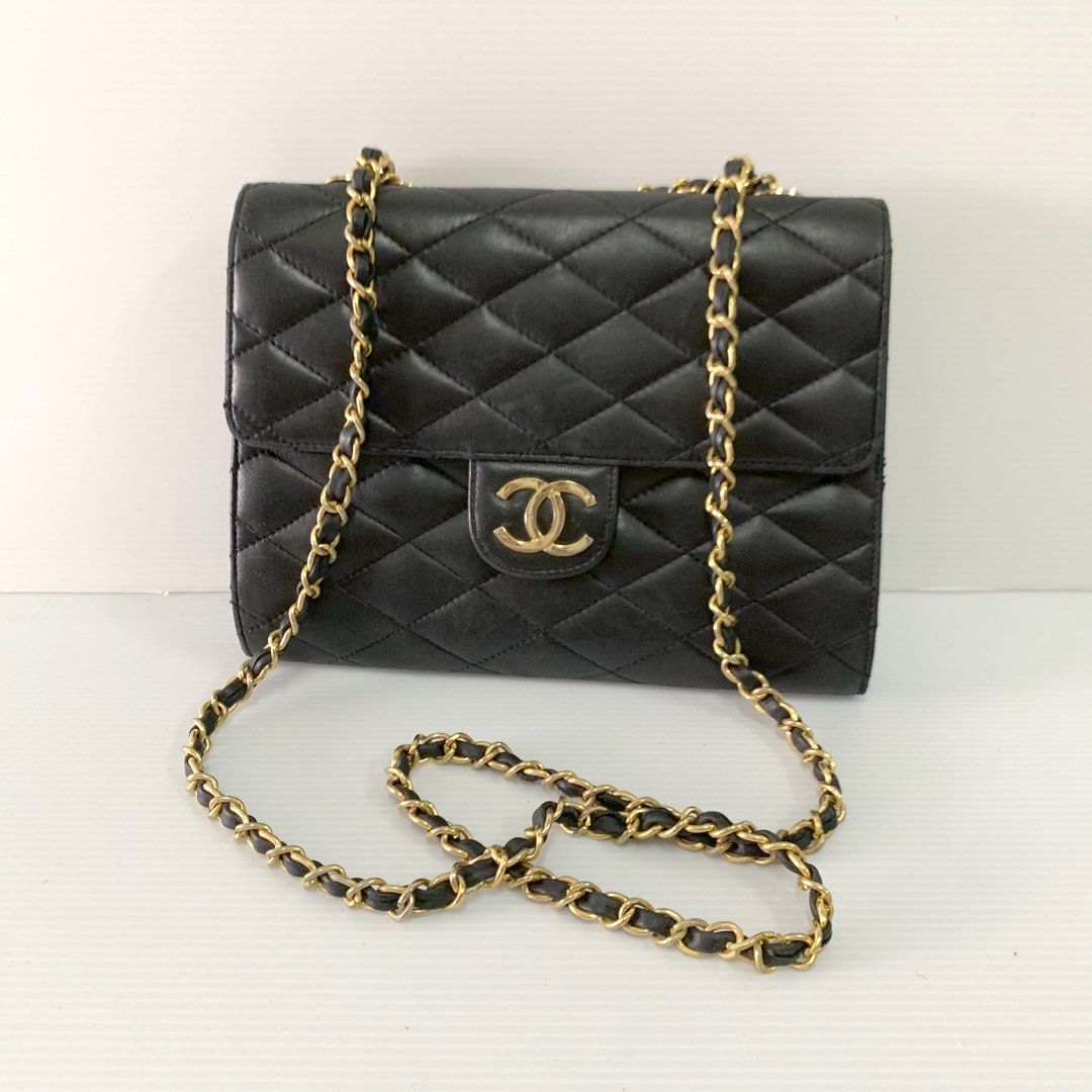 Mini Matelasse Chain Shoulder Bag in Lambskin,Gold Hardware White White,  Luxury, Bags & Wallets on Carousell