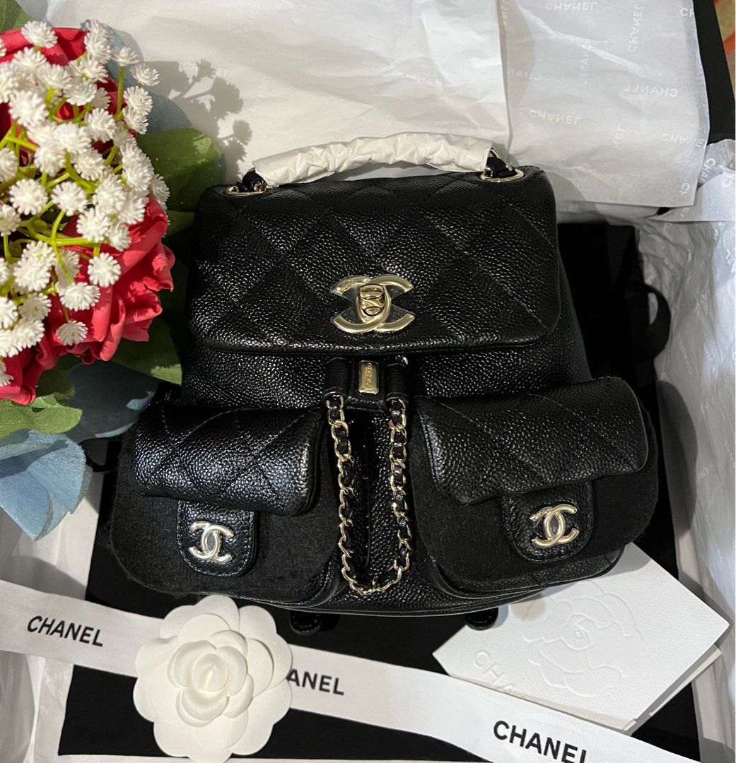 Chanel, Limited Edition, Caviar Black Small Mini Duma Backpack, (Box and Papers)