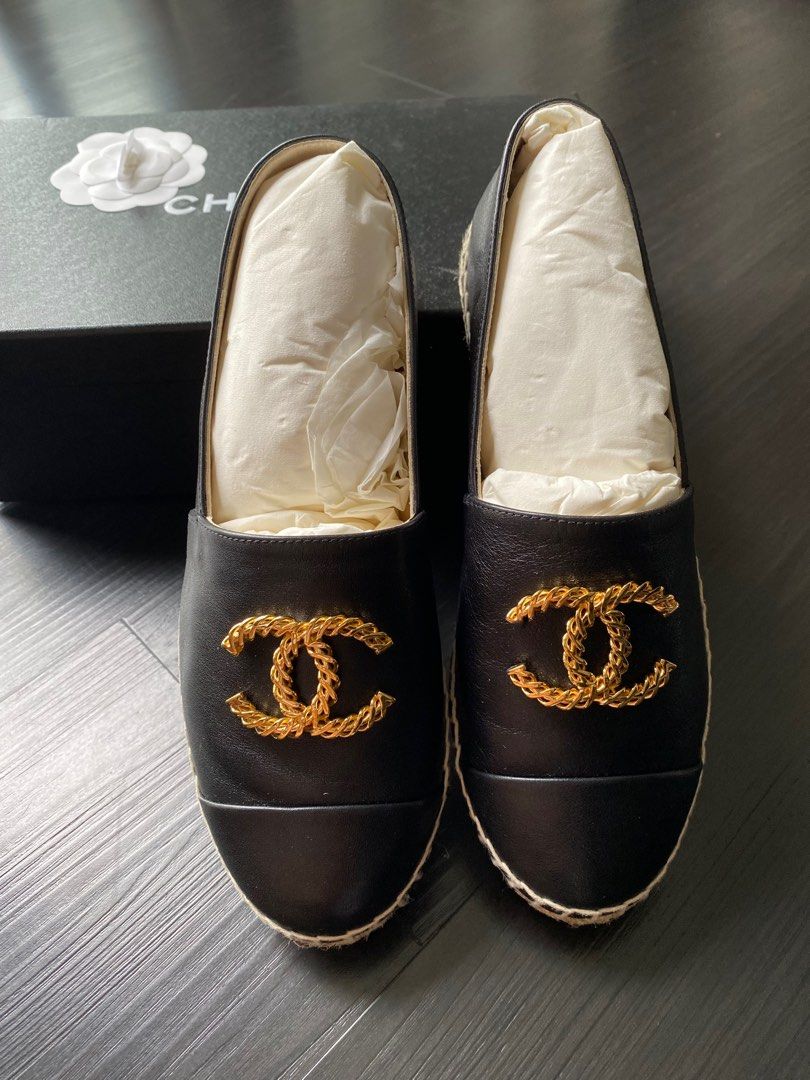 Chanel espadrilles gold discount