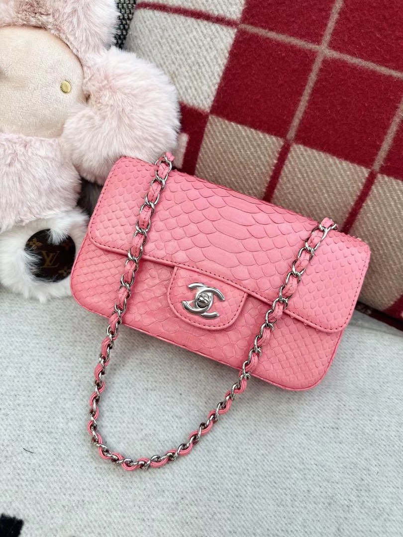 Chanel Python mini bag, 名牌, 手袋及銀包 - Carousell