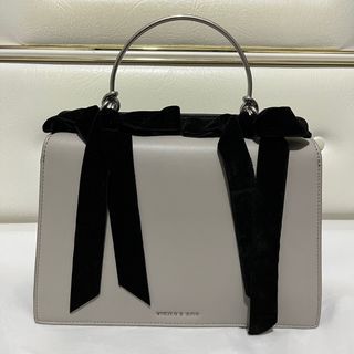 charles & keith velvet bow detail top handle bag