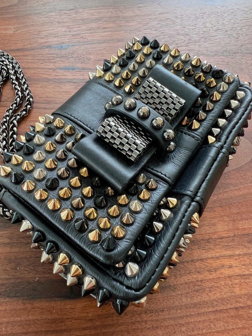Christian louboutin black studded bag shop