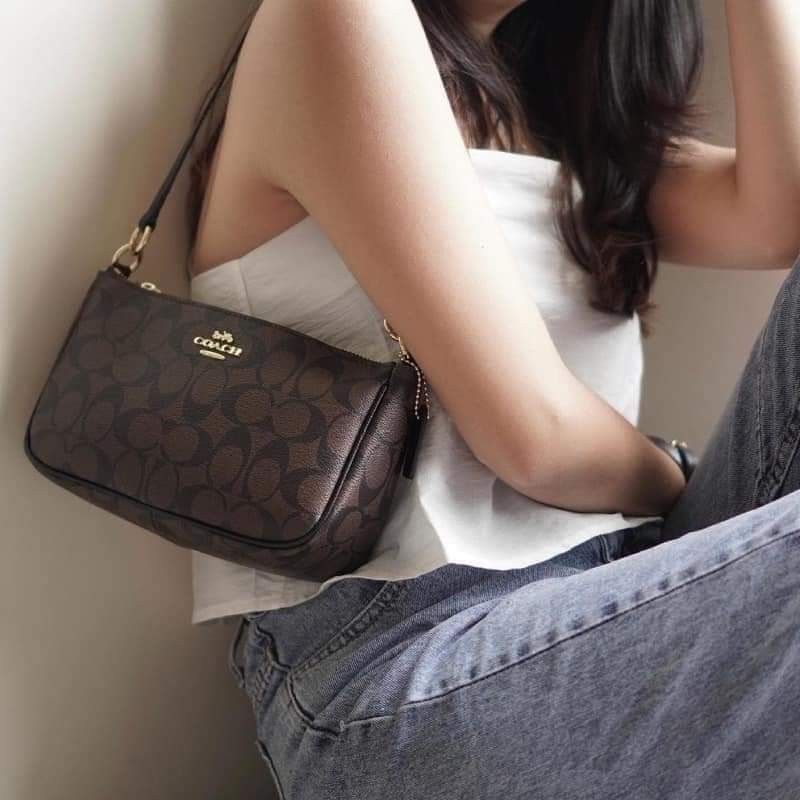 Top handle pouch coach sale