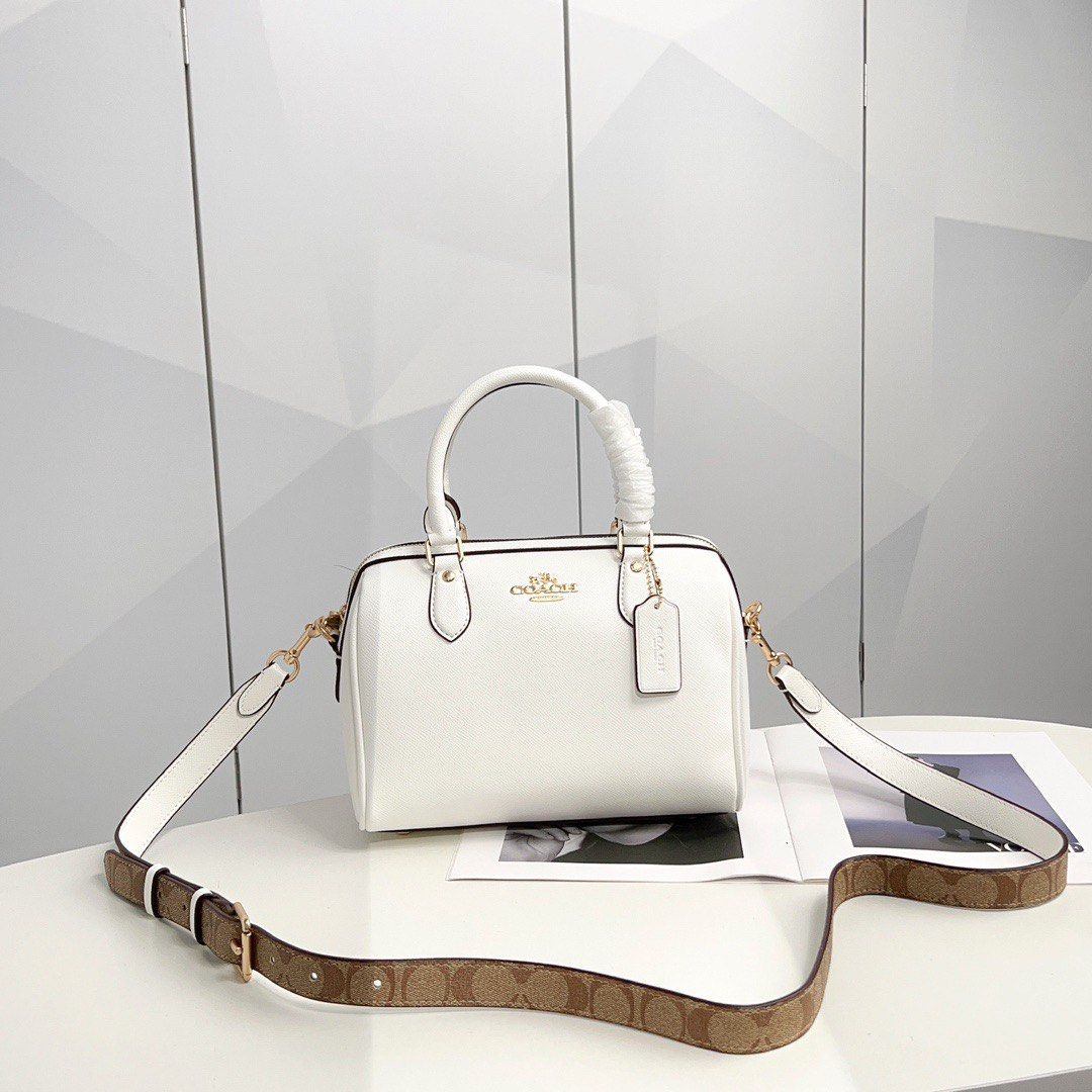 Coach bags white leather online