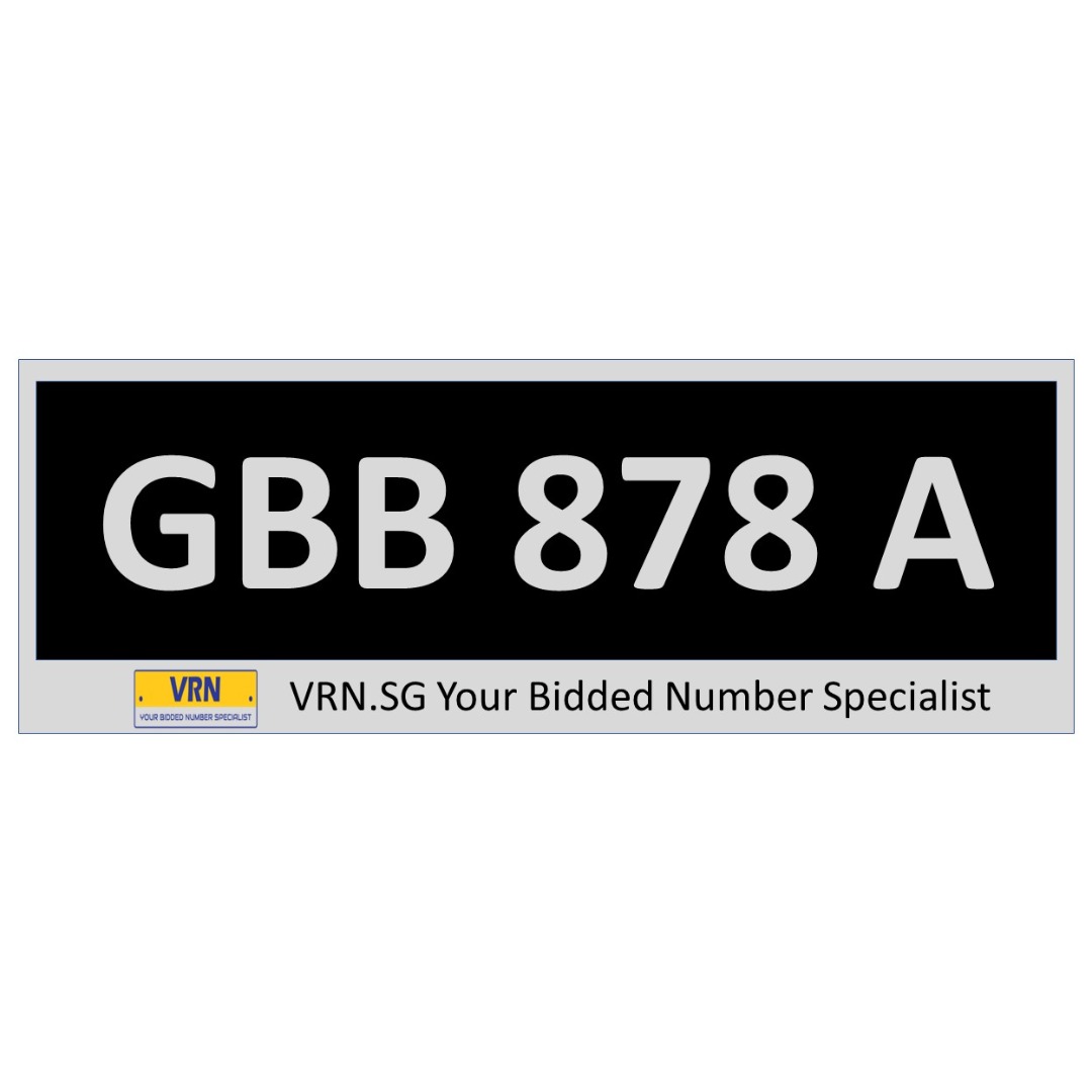 Commercial Vehicle 3Digit Car Number Plate for Sale GBB 878 A (GBB878A), Car Accessories, Car