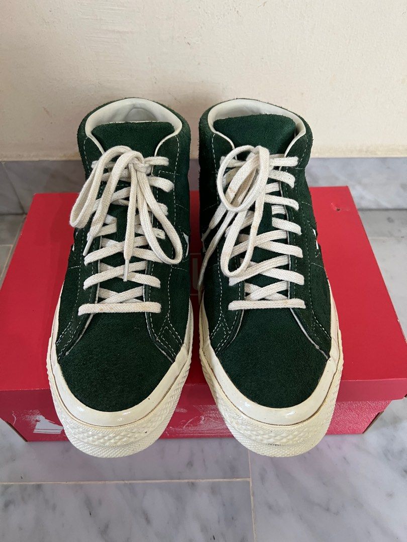 Converse one star mid green suede US9 Men s Fashion Footwear