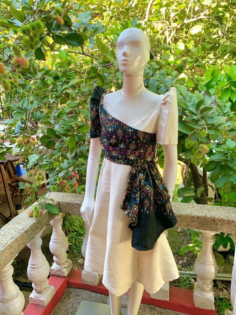 CREAM AND BLACK INABEL HANDWOVEN FILIPINIANA DRESS FOR RENT Women s Fashion Dresses Sets Dresses on Carousell