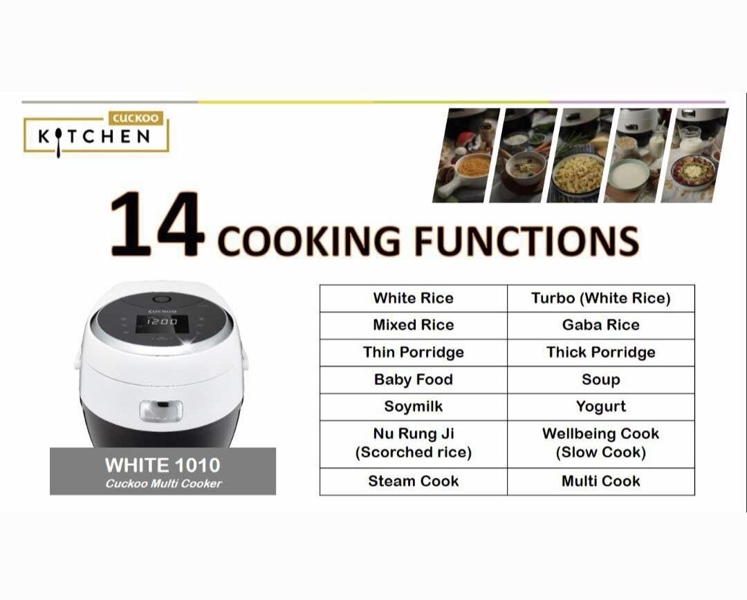 Cuckoo Multi Cooker White 1010 14 Cooking Modes TV Home
