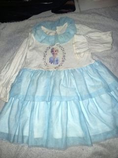 Dress frozen canda biru
