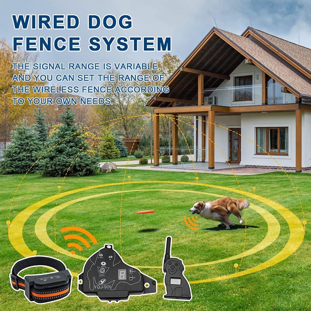 Electric dog fence with remote trainer hot sale