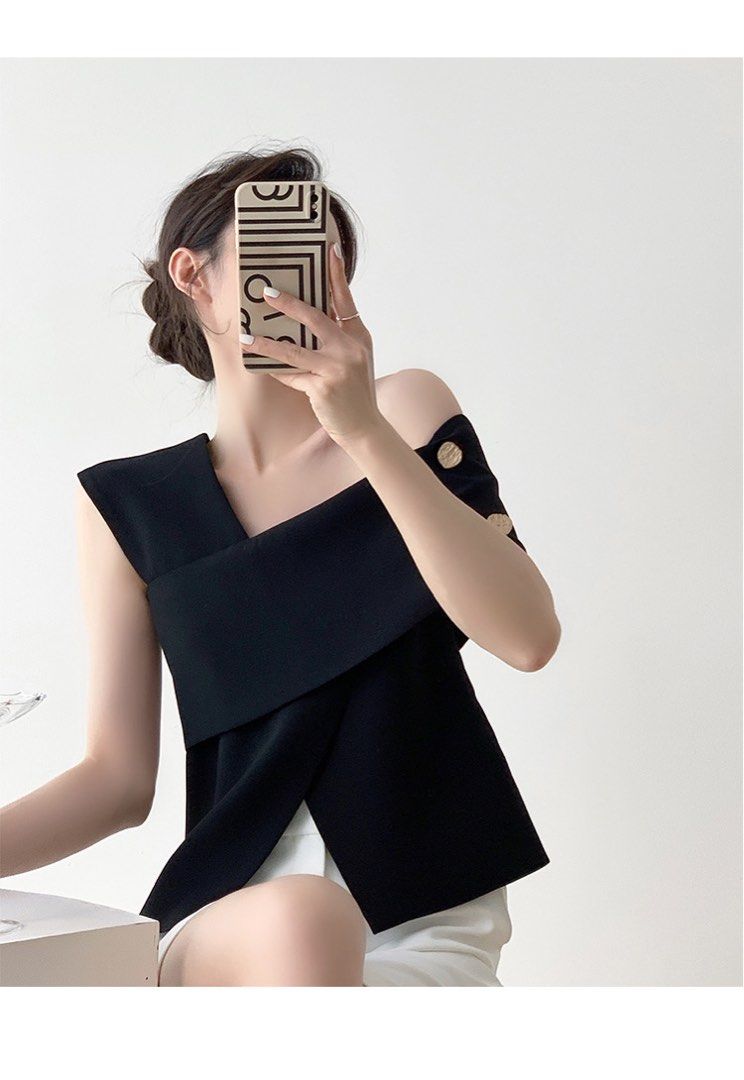 Eve One Side Off Shoulder Irregular Top Women s Fashion Tops