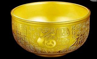 Fortune wealth lucky fengshui brass golden  bowl