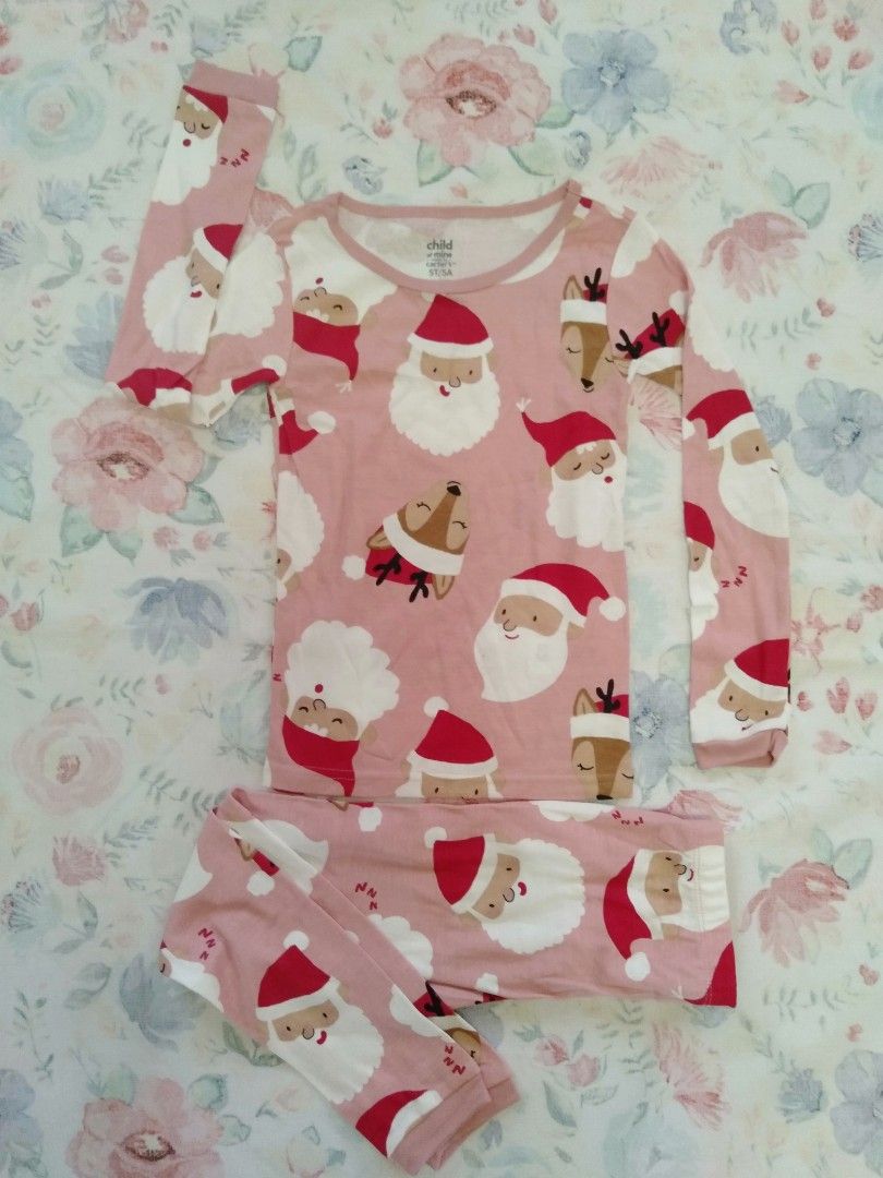FROM USA 100 Cotton 5T 5 Years Old Santa Pattern Sleepwear