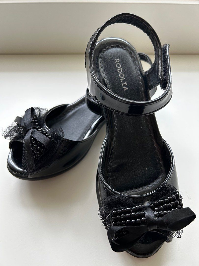 Girls black dress sandals sale