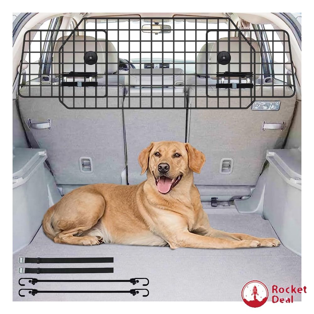 Gtongoko Dog Car Barriers for SUVs Vehicles Cars Trucks Adjustable Heavy Duty Wire Mesh Pet SUV Barriers Universal Fit Car Accessories Safety