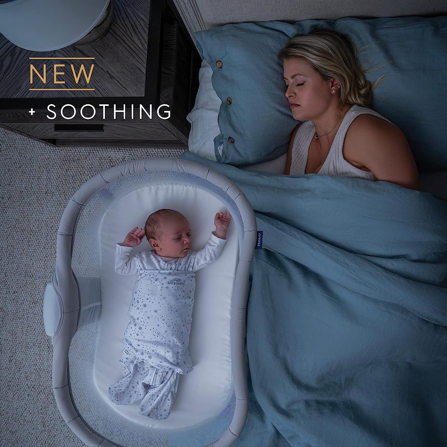 Halo BassiNest 3.0S, Baby with Soothing Center, Swivel Newborn