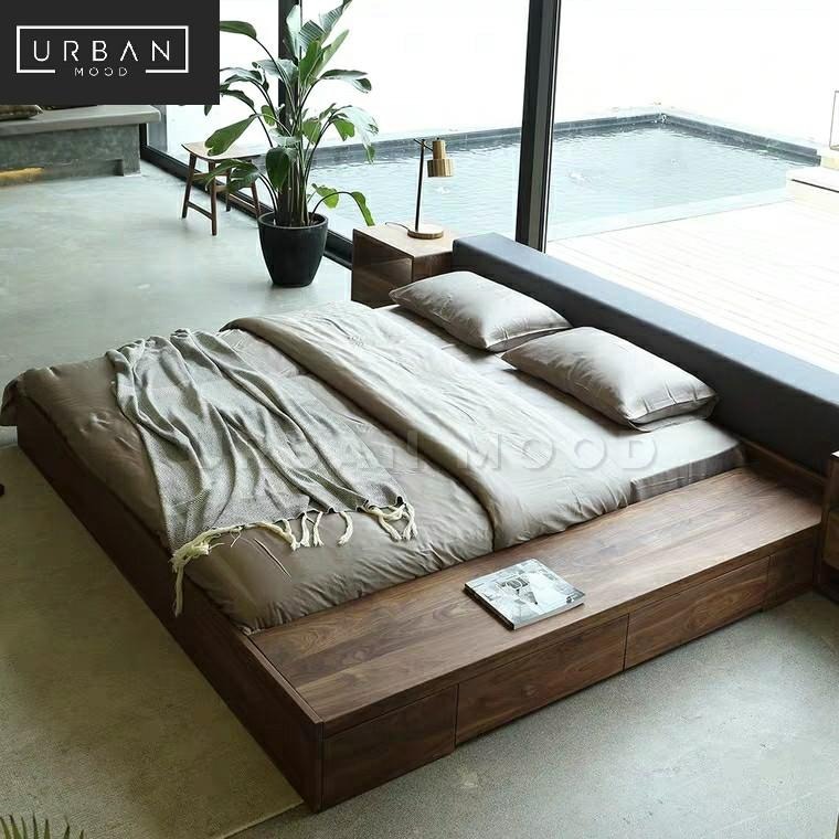 HINTER Minimalist Japanese Platform Bed Furniture Home Living