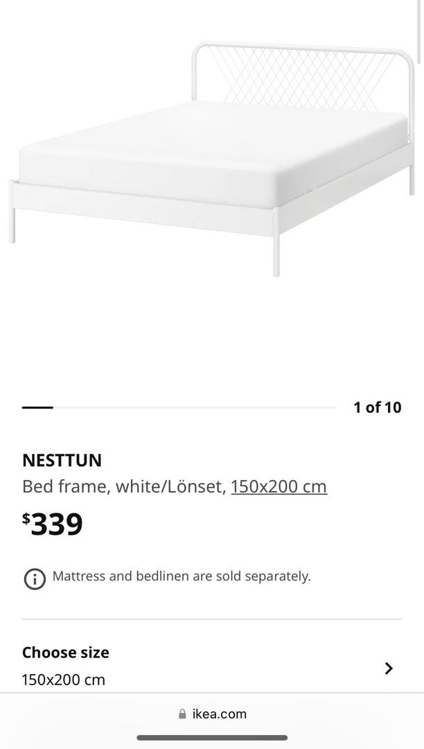 IKEA Bed Frame Steel, Furniture & Home Living, Furniture, Bed Frames