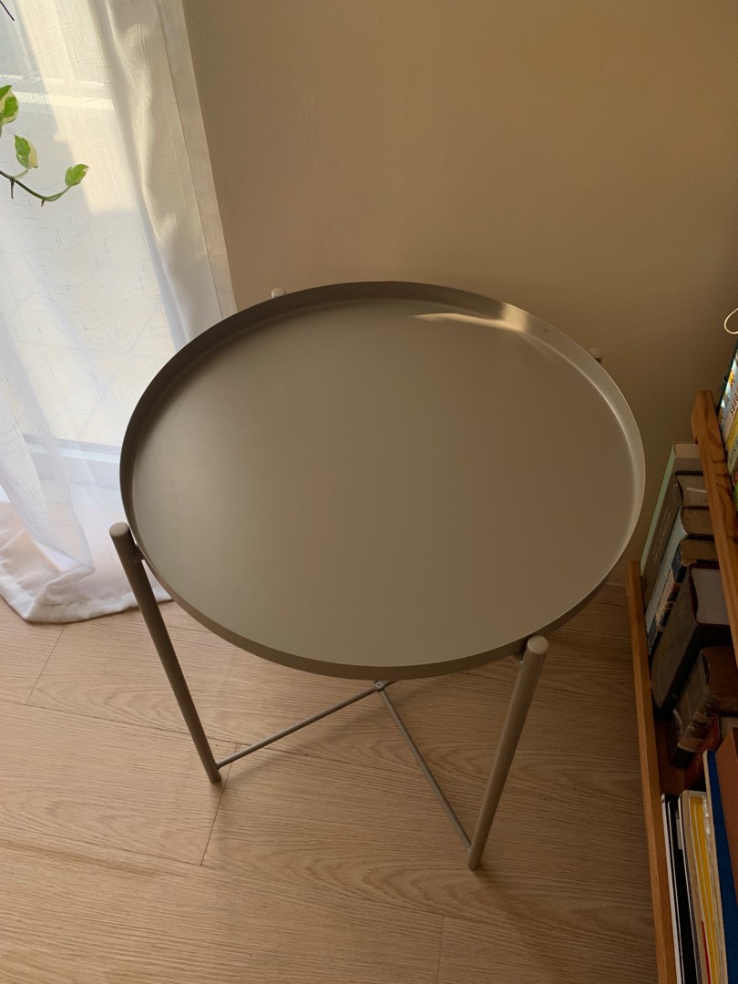 IKEA GLADOM Gray Side Table, Furniture & Home Living, Furniture, Tables & Sets on Carousell