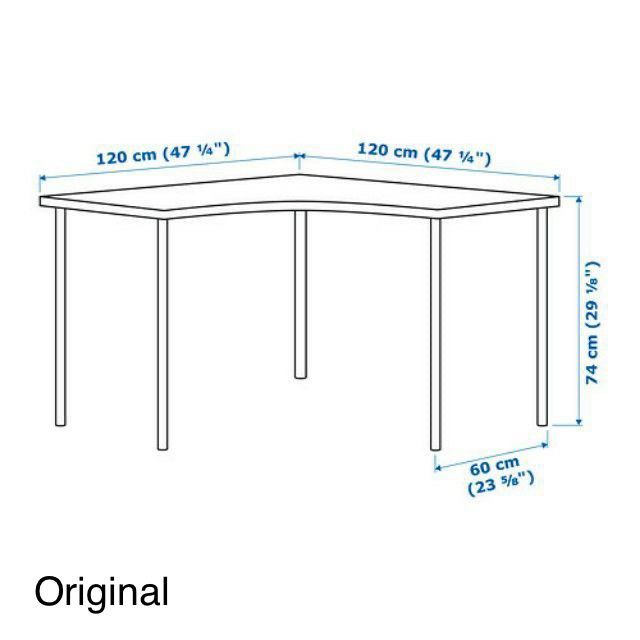 IKEA LINNMON Corner Study Table Desk Work Computer Bay Window Wood White, Furniture & Home
