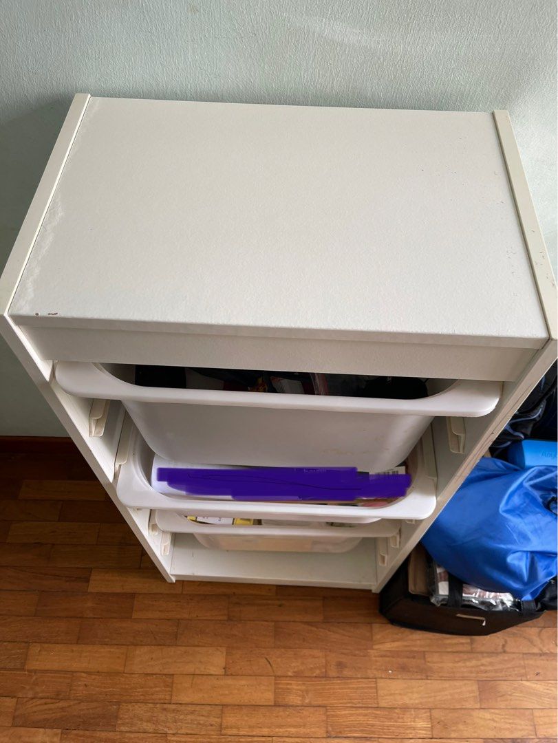 IKEA storage rack with 3 boxes, Furniture & Home Living, Furniture