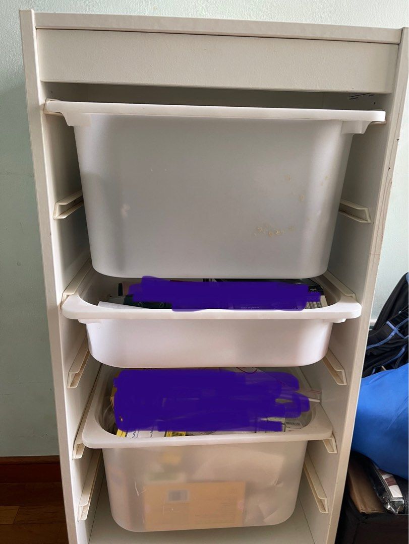 IKEA storage rack with 3 boxes, Furniture & Home Living, Furniture