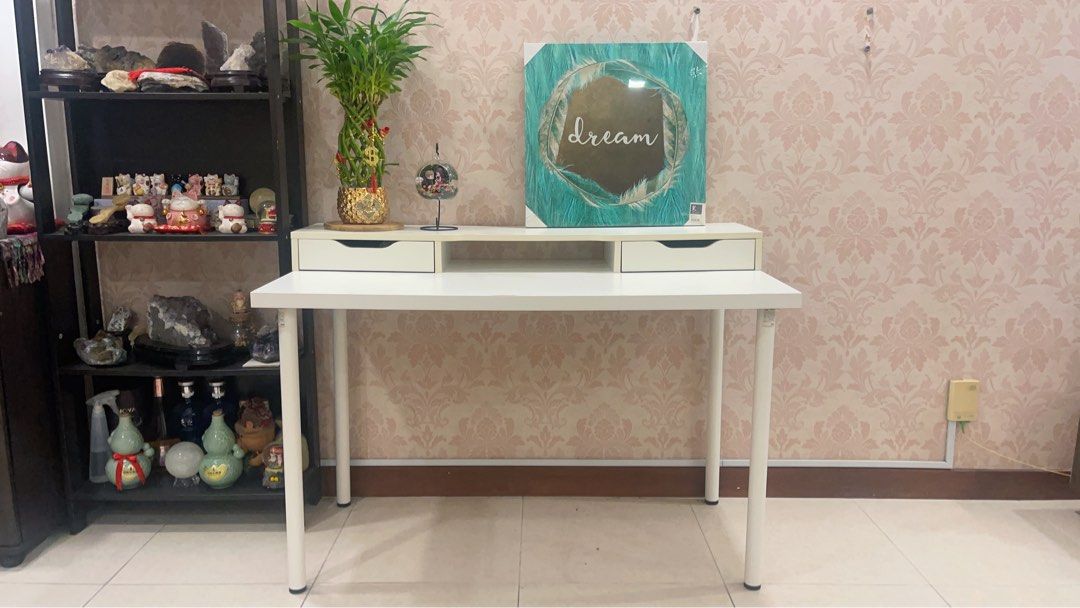 IKEA TABLE WITH DRAWERS 2IN1, Furniture & Home Living, Furniture