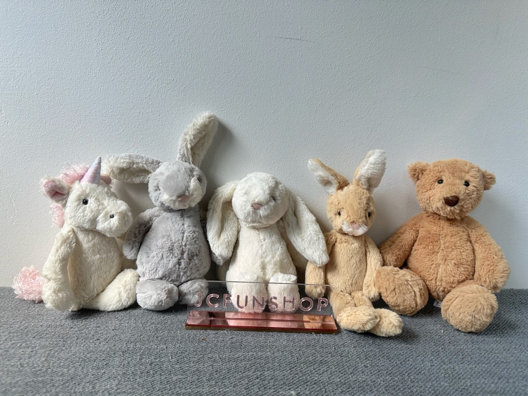 Jellycat Nimbus Bunny Bobtail Bashful Unicorn Butterscotch Bear