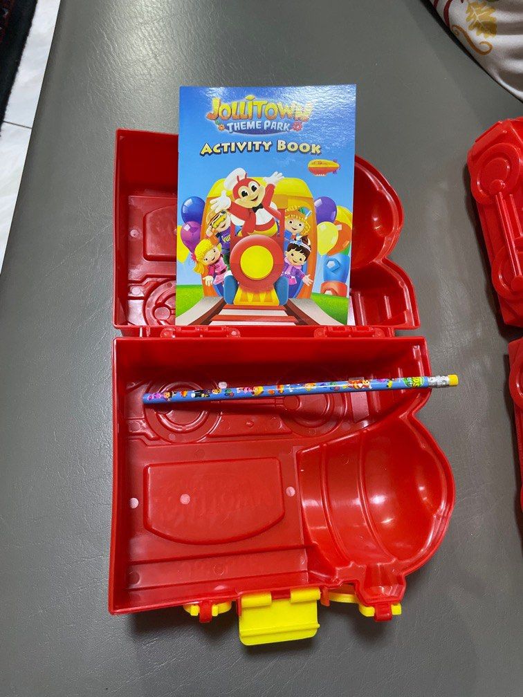 Jollibee lunch box with activity book (take all), Furniture & Home ...