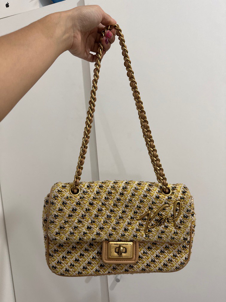 NEGO Karl Lagerfeld Agyness Original 100 Bag, Fesyen Wanita, Tas