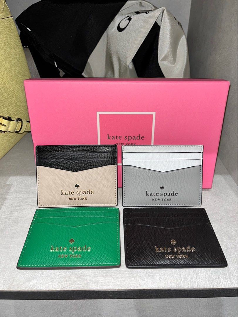 Kate Spade Card Holder BLACK GREEN Retail Price 107