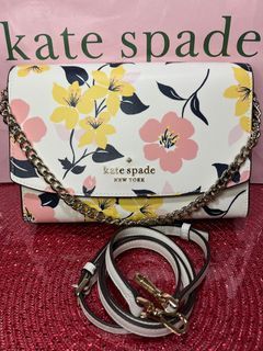 Kate Spade Carson Lily Bloom Floral Print Convertible Crossbody Cream Multi