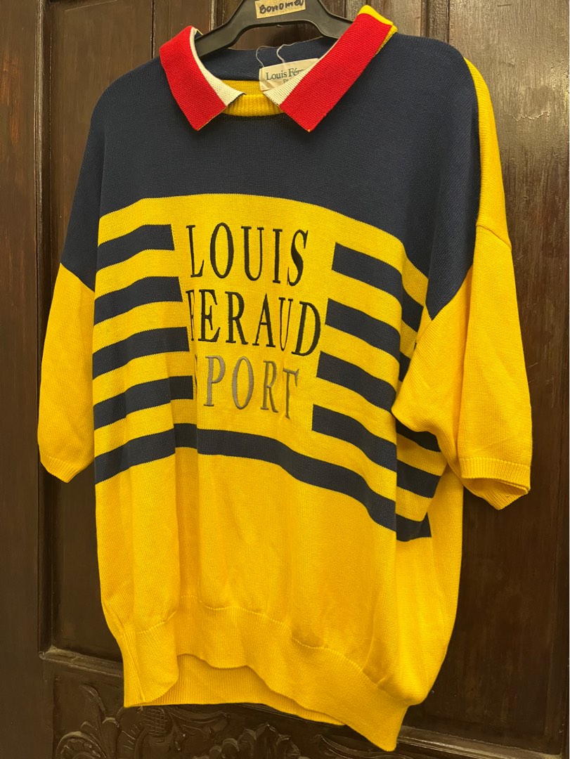 Louis Feraud T Shirt Sport Stripe Black White Logo Rare Mens Size Mcotton
