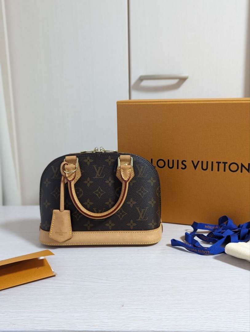 New Auth LOUIS VUITTON Alma BB in Monogram Microchip